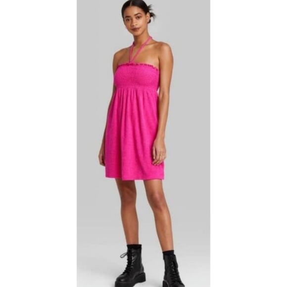 Wild Fable Sleeveless Smocked Terry Convertible Dress Medium NEW - Picture 2 of 4